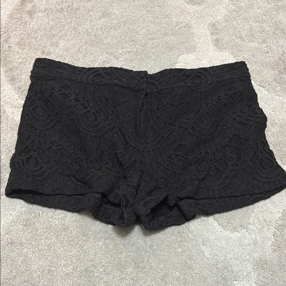 Express Lace Black Shorts with Sleek Fit - Picture 1 of 4